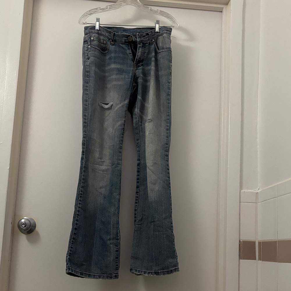 Stylish Women's Boot Cut Jeans in Light Blue